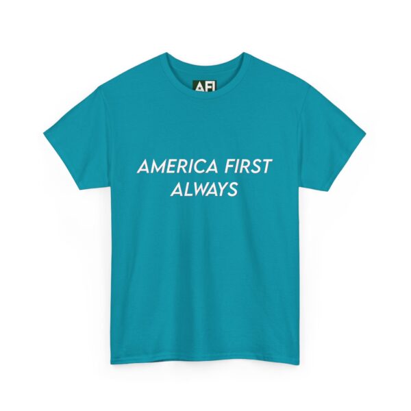 America First Always Unisex Tee - Simple Text Patriotic Shirt - Image 19