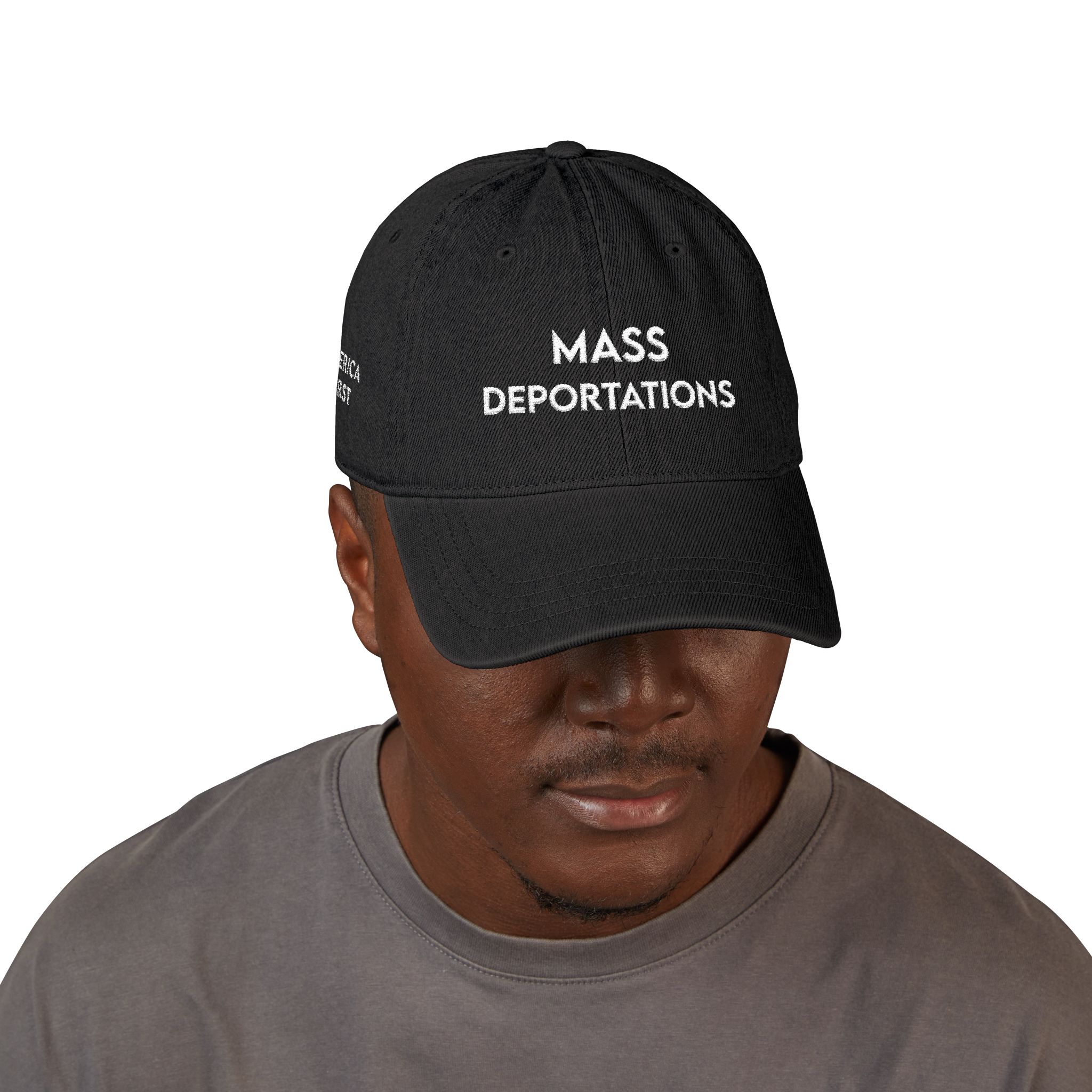 Embroidered Denim Hat - Mass Deportations - Image 3