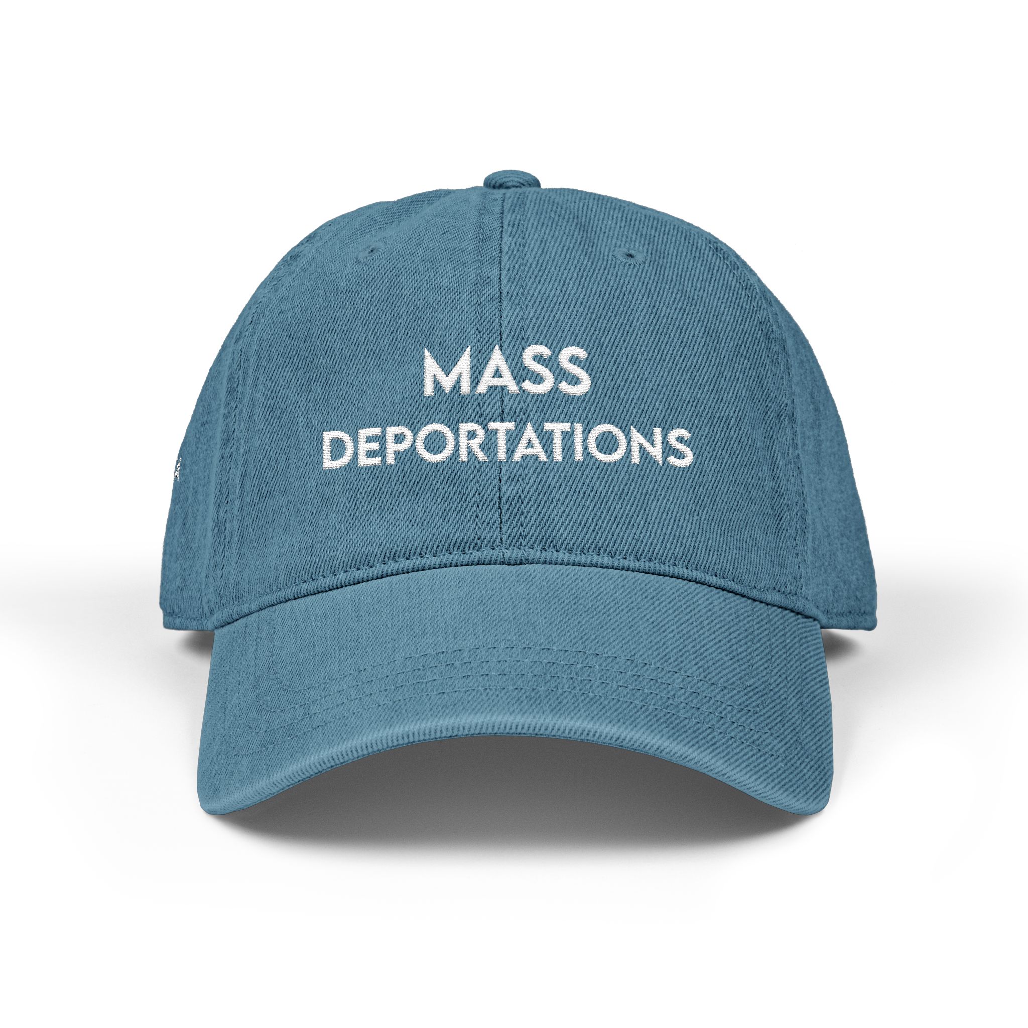 Embroidered Denim Hat - Mass Deportations - Image 5