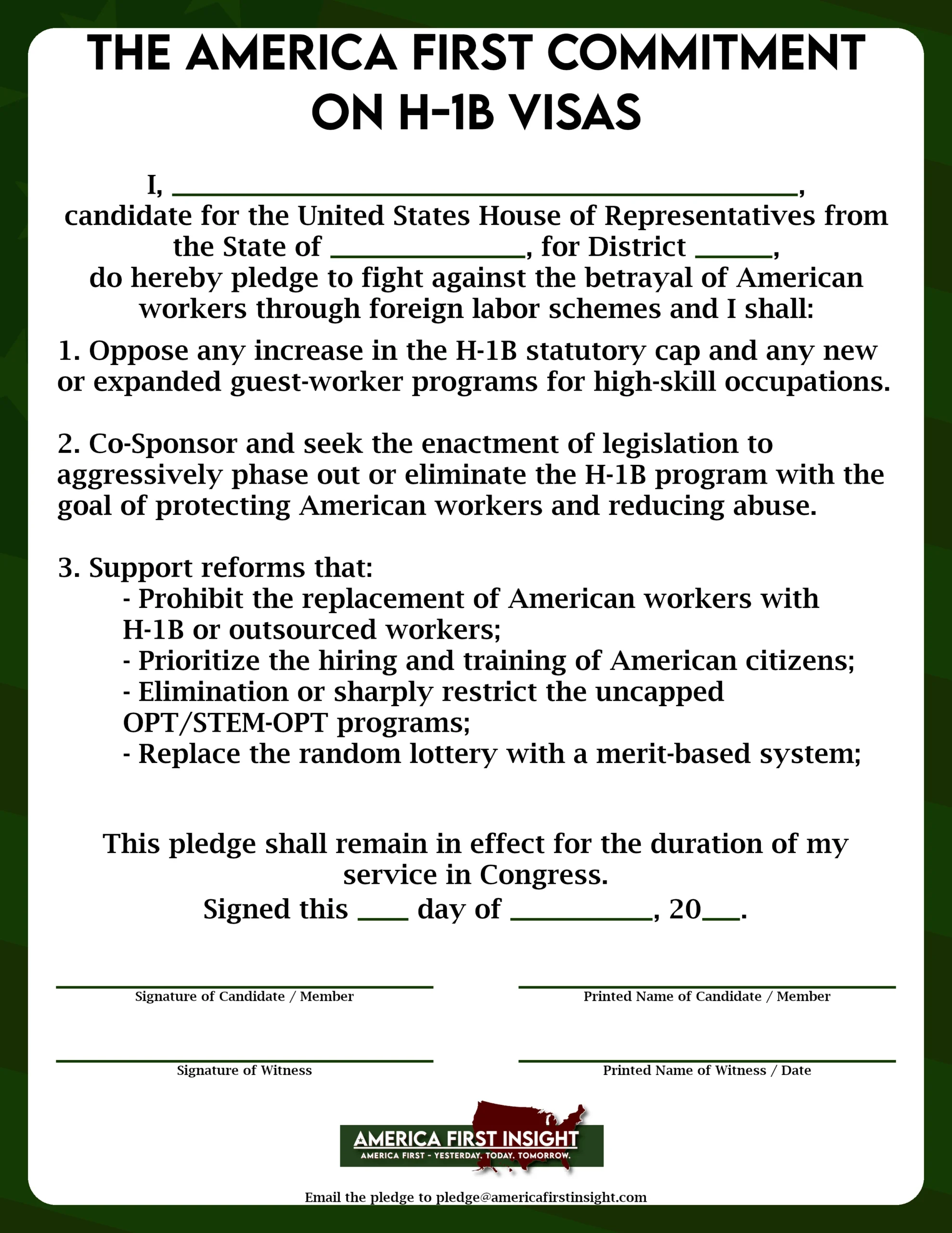 Preview of House H-1B Pledge