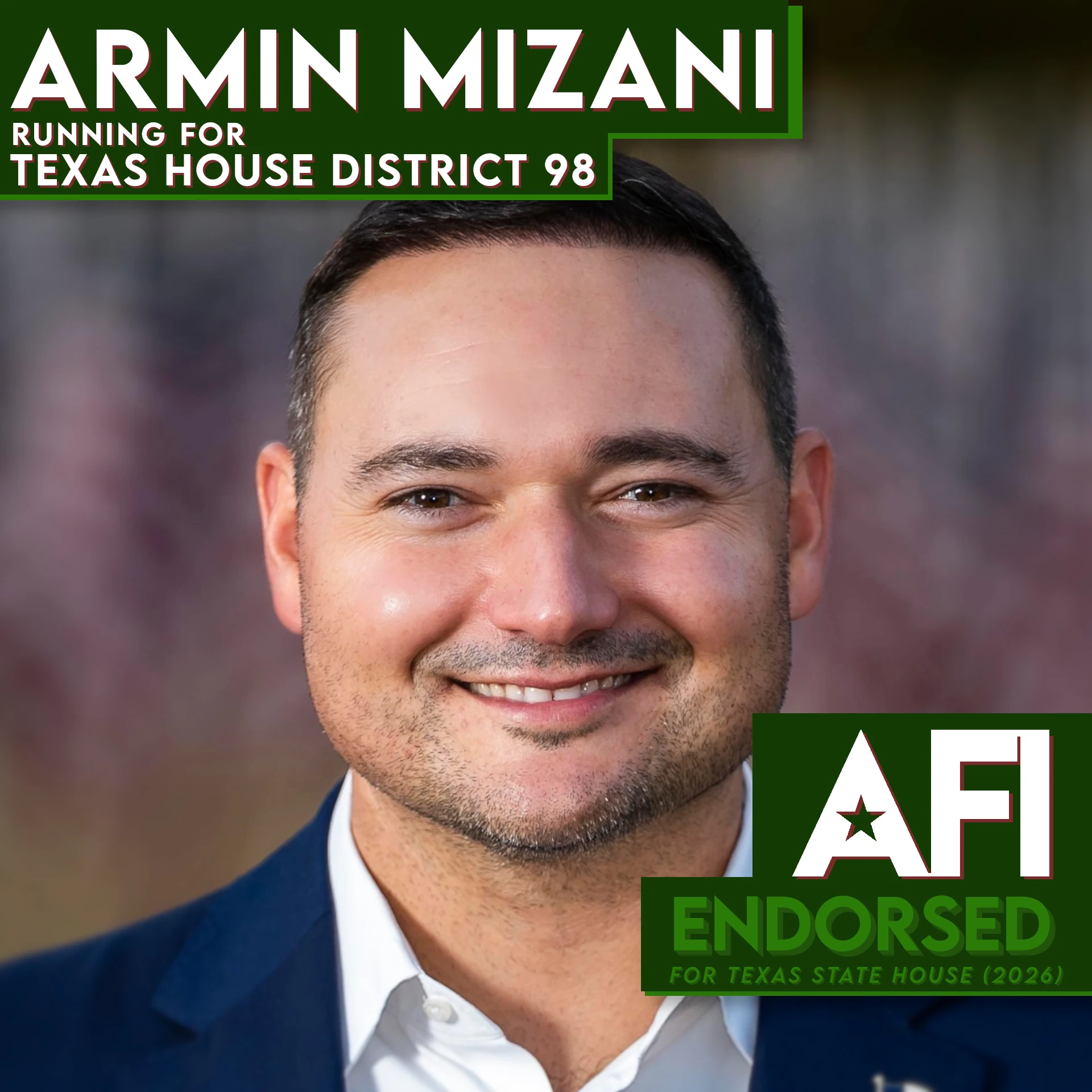 Armin Mizani, TX HD-98 endorsement