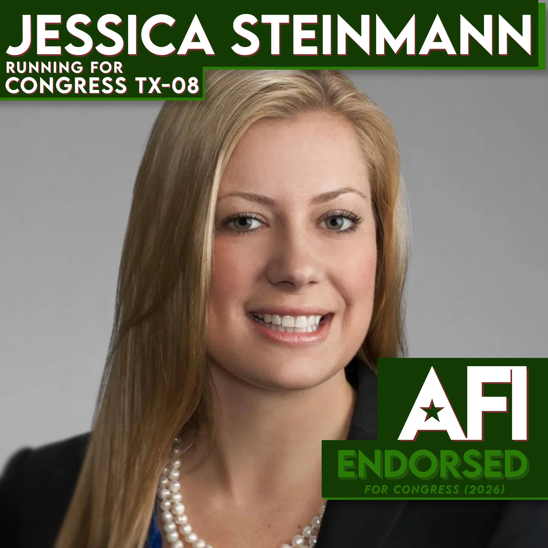Jessica Steinmann, TX-08 endorsement